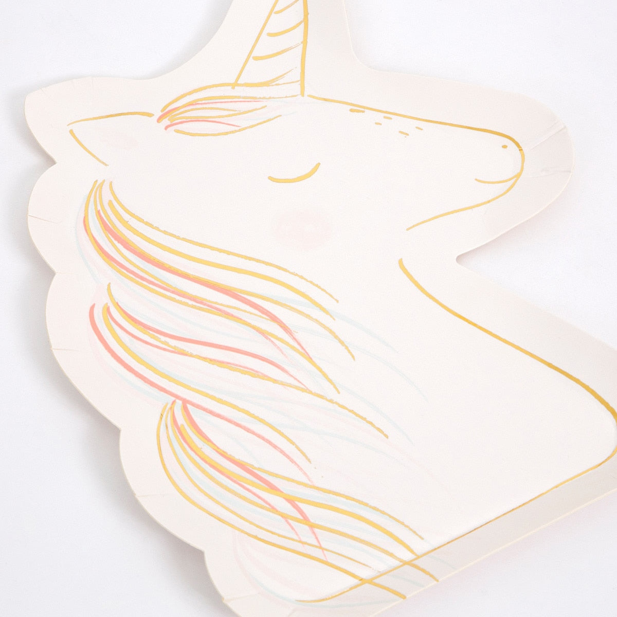 8 piatti in carta - sagoma unicorno