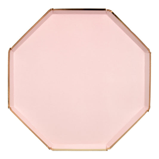 8 piatti grandi in carta - rosa baby