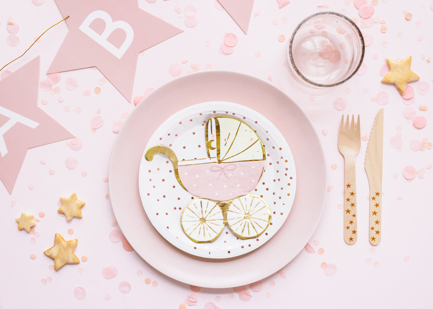 20 tovaglioli - sagoma culla rosa