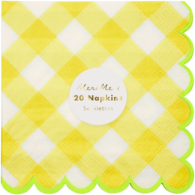 20 tovagliolini in carta - quadretti gialli