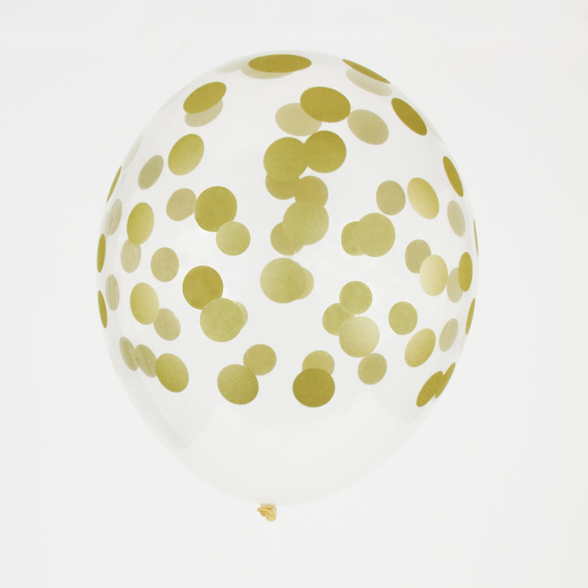 Palloncino GRANDE 30cm - coriandoli oro