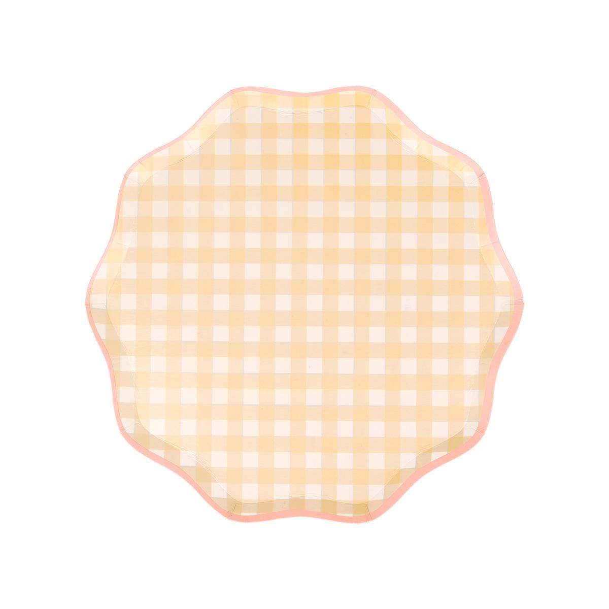12 piattini in carta - quadretti pastello