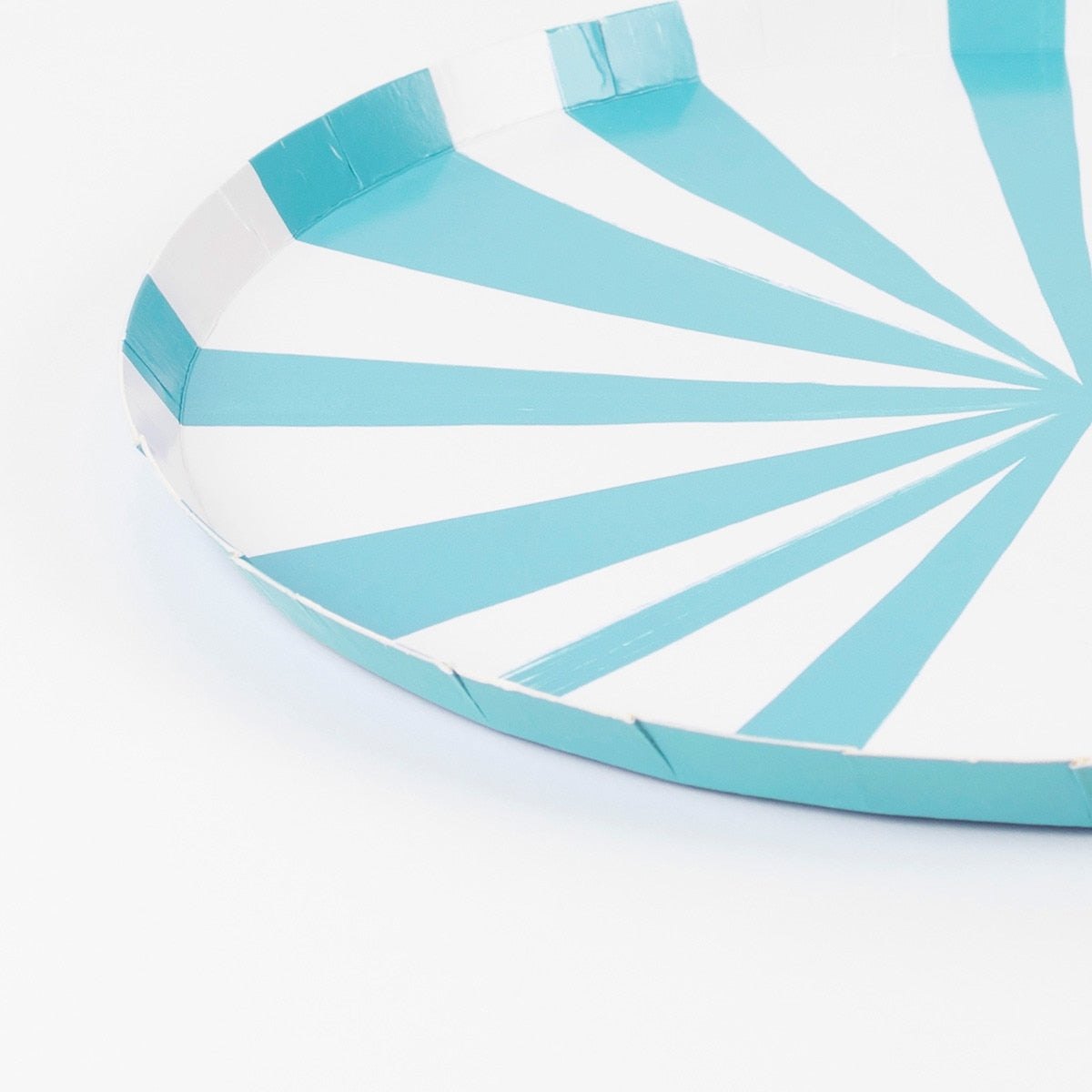 8 piattini in carta - righe azzurre