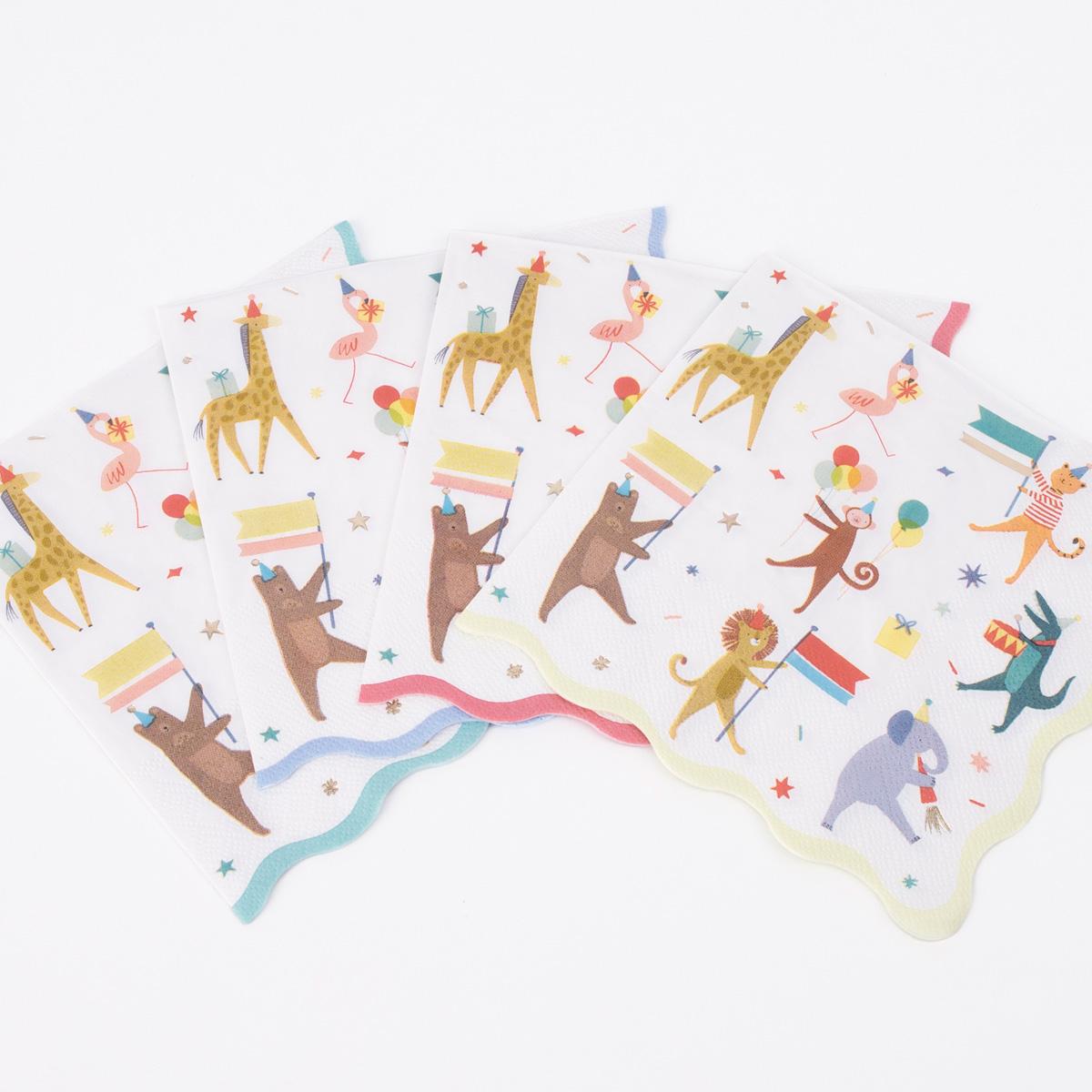 16 tovaglioli in carta - Animal parade