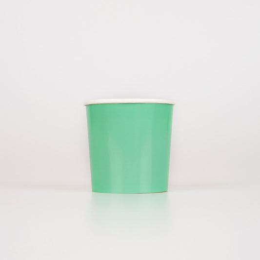 8 bicchieri in carta - Verde smeraldo