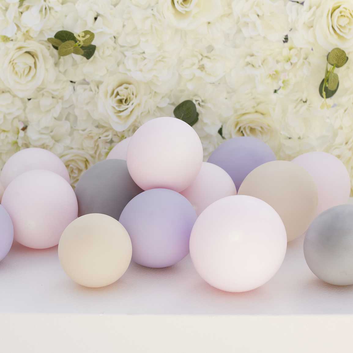 40 MINI Palloncini 12cm - MIX Rosa, Grigio, Nude e Lilla