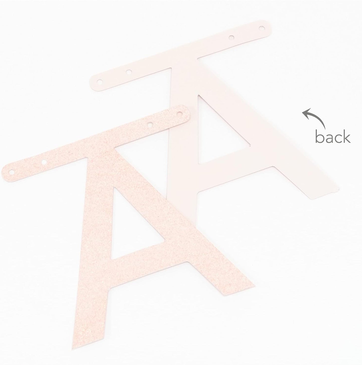 bandierina - kit lettere - rosa glitter