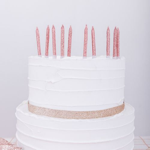 10 Candeline - Rosa Glitter