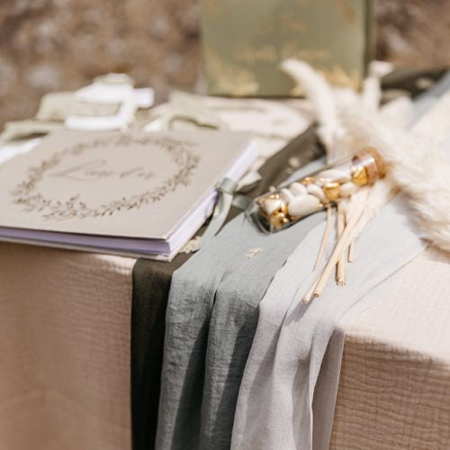 Runner Mousseline - Verde Salvia 45x500cm