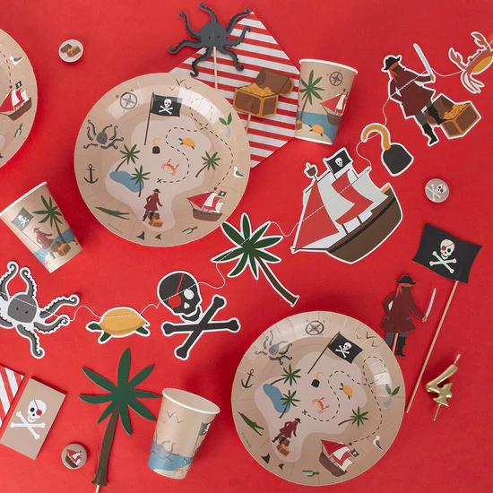 8 bicchieri in carta - Pirati Avana