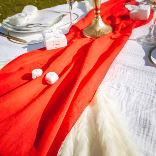 Runner in Lino - Rosso Acceso 28x500cm