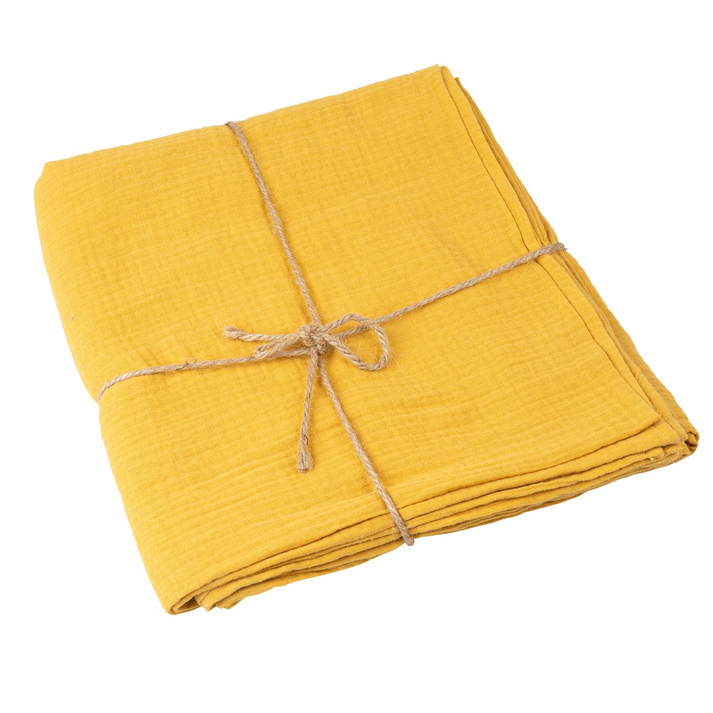 Tovaglia in Garza di Cotone - Giallo Senape 240x130cm
