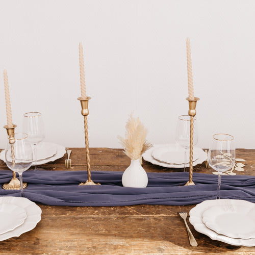 Tovaglia Mousseline - Blu Polvere 240x145cm