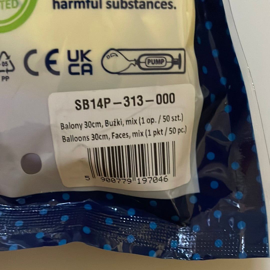 Palloncino GRANDE 30cm - Mix facce