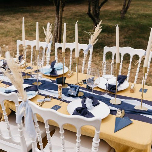 Tovaglia in Garza di Cotone - Giallo Senape 240x130cm