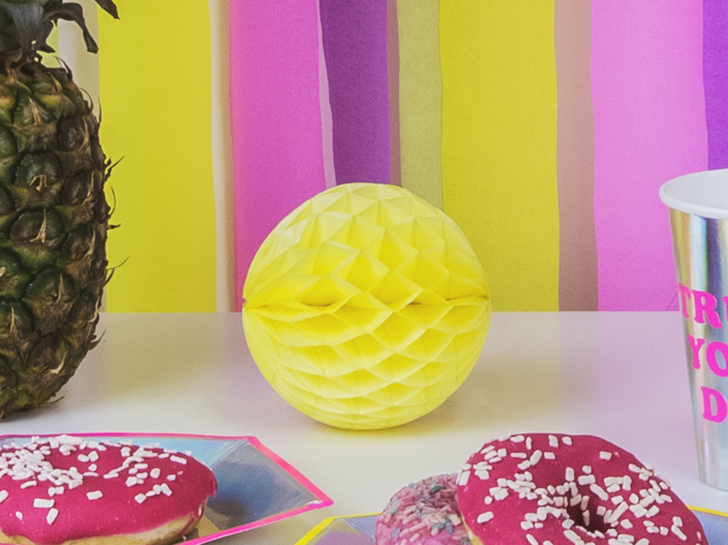 mini sfera decorativa 10cm - giallo