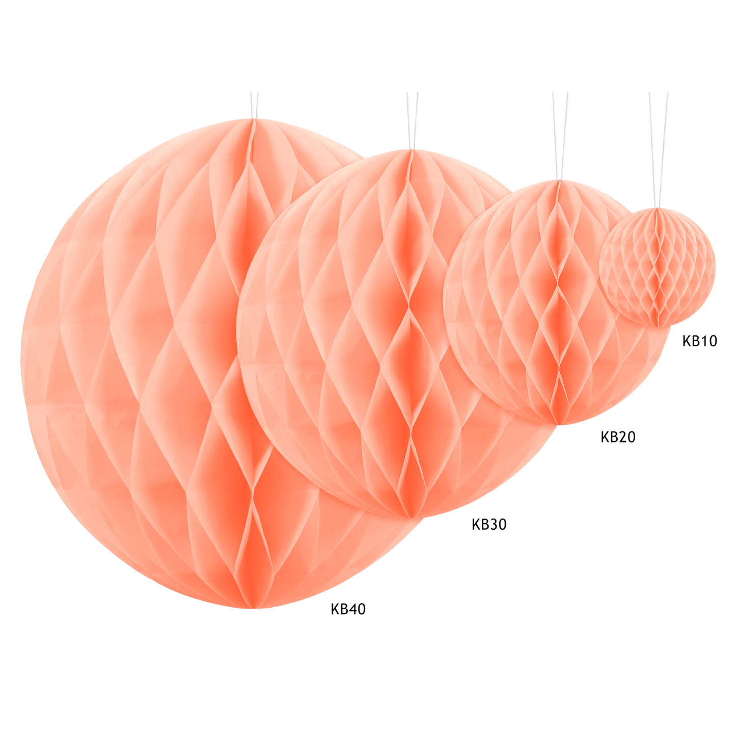 Sfera decorativa in carta 20 cm - Pesca Chiaro