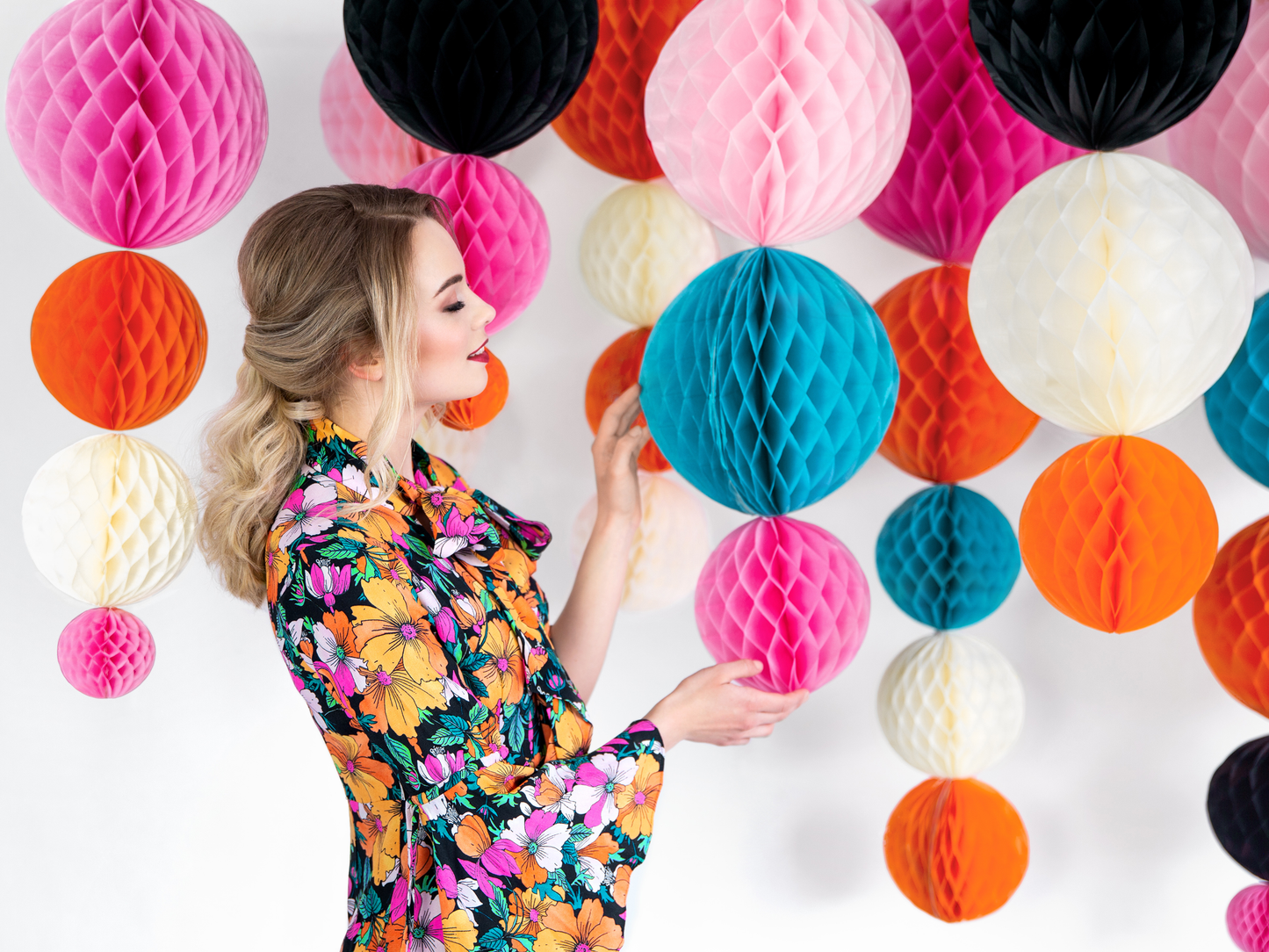 Sfera decorativa in carta 20 cm - Crema