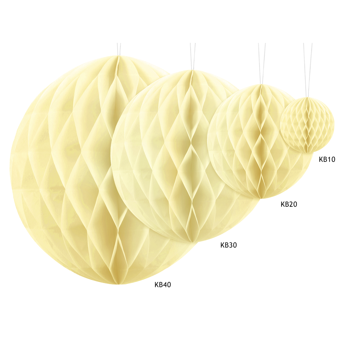 Sfera grande decorativa in carta 40 cm - Bianco Avorio
