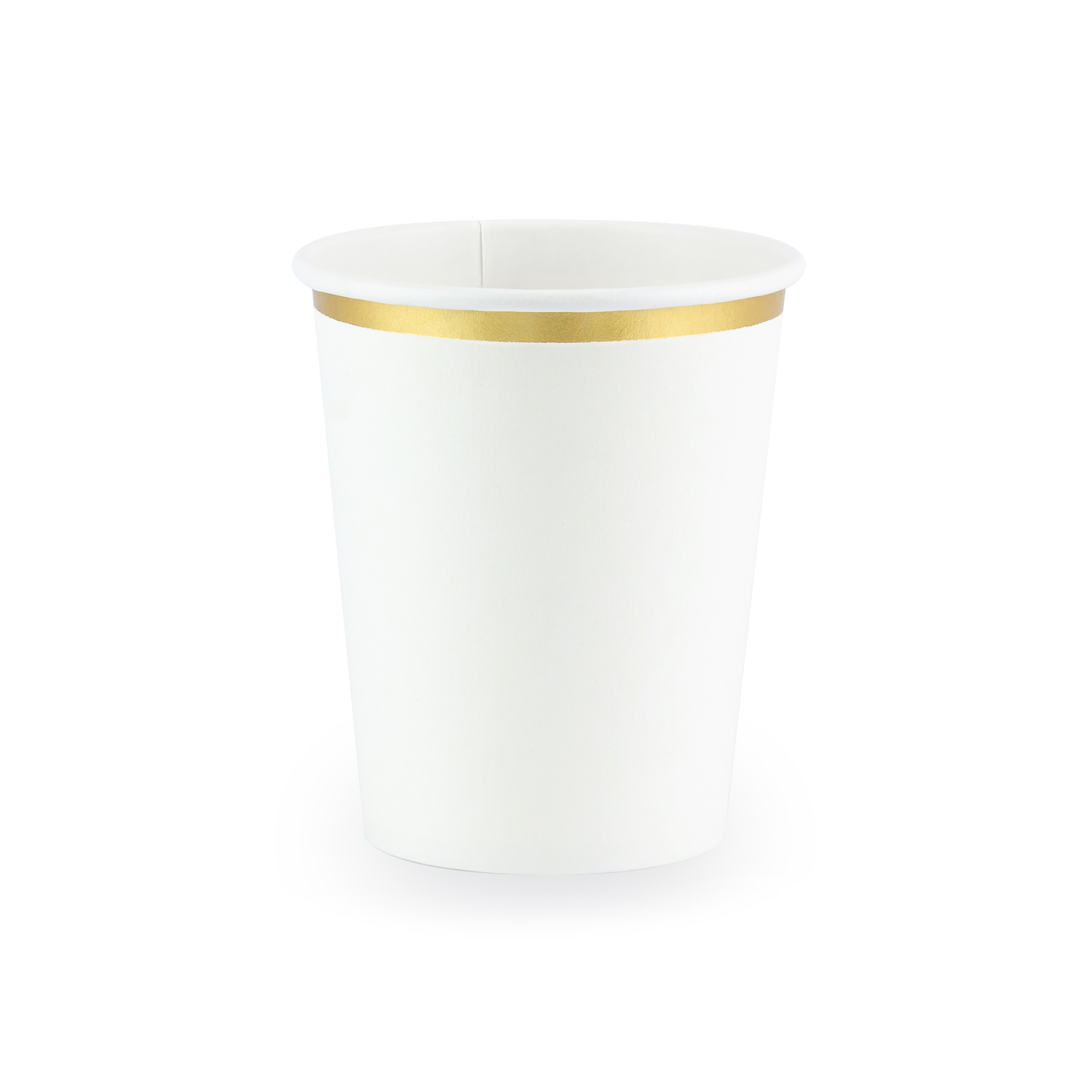 6 bicchieri in carta - Bianco - bordo decoro oro