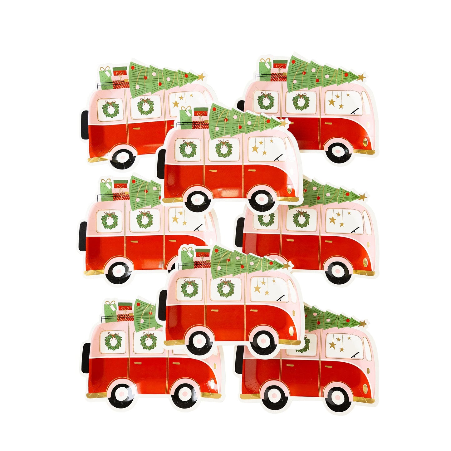 8 piatti in carta - Christmas Van