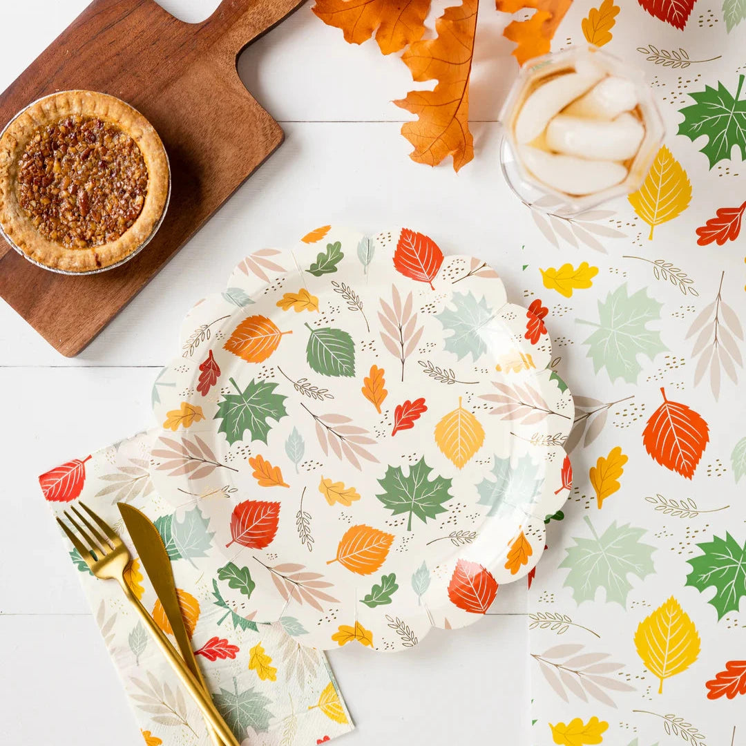 8 piatti in carta - foglie autunnali