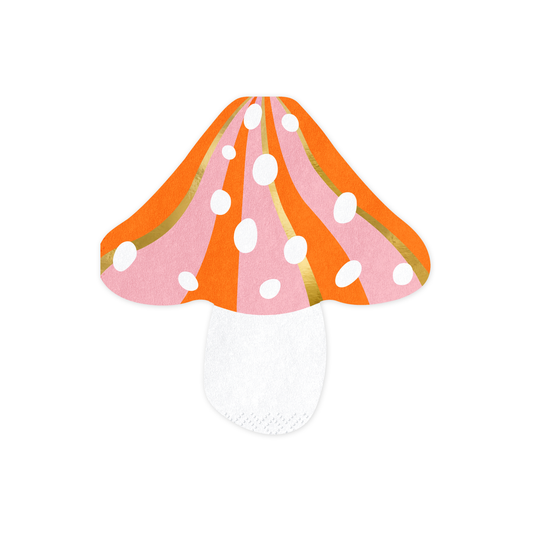 20 tovaglioli in carta - sagoma funghetto colorato