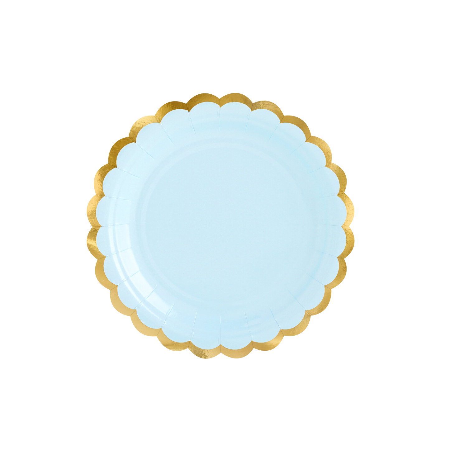 6 piattini in carta - Azzurro baby - dettaglio oro