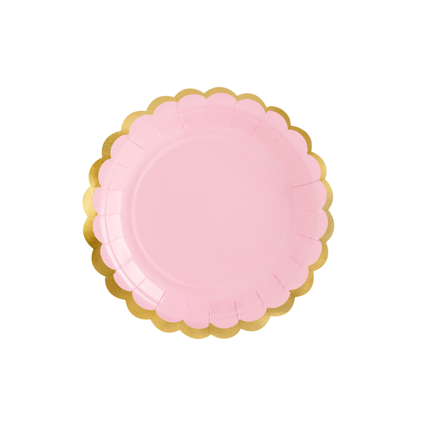 6 piattini in carta - Rosa baby - dettaglio oro