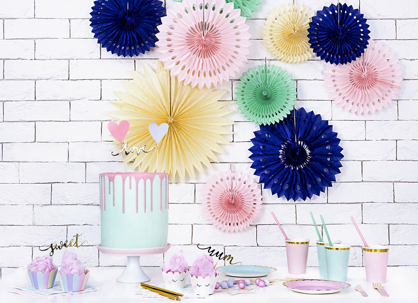 6 piattini in carta - Rosa baby - dettaglio oro