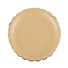 8 Piatti in carta - Kraft e Oro