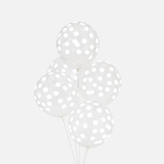 Palloncino GRANDE 30cm - coriandoli bianco