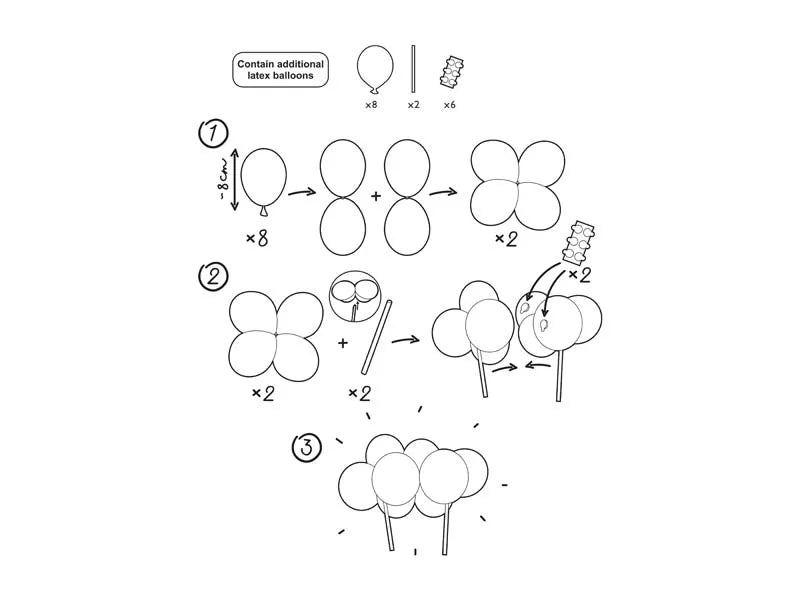 Cake topper mini Palloncini Rosa e bianco