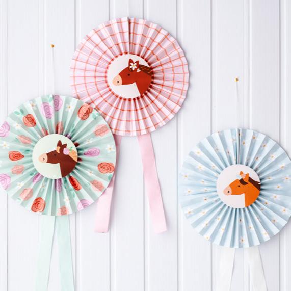 Decorazioni in carta - Cavalli e fiori