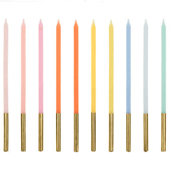 10 candeline lunghe - arcobaleno pastello