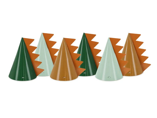 6 cappellini in carta - Dinosauri 3D jungle