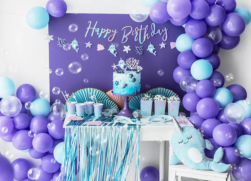 Palloncino Mylar Glossy - Narvalo Azzurro