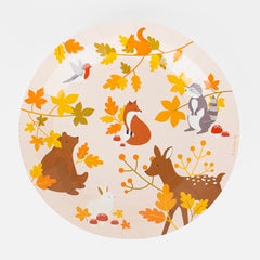 8 piatti in carta - Animali della foresta