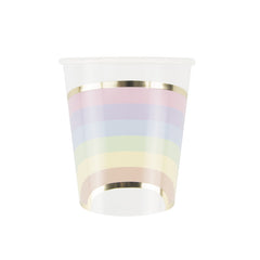 8 Bicchieri in carta - Arcobaleno Pastello