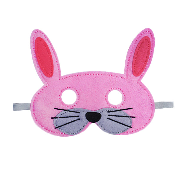 maschera in feltro - coniglietto rosa
