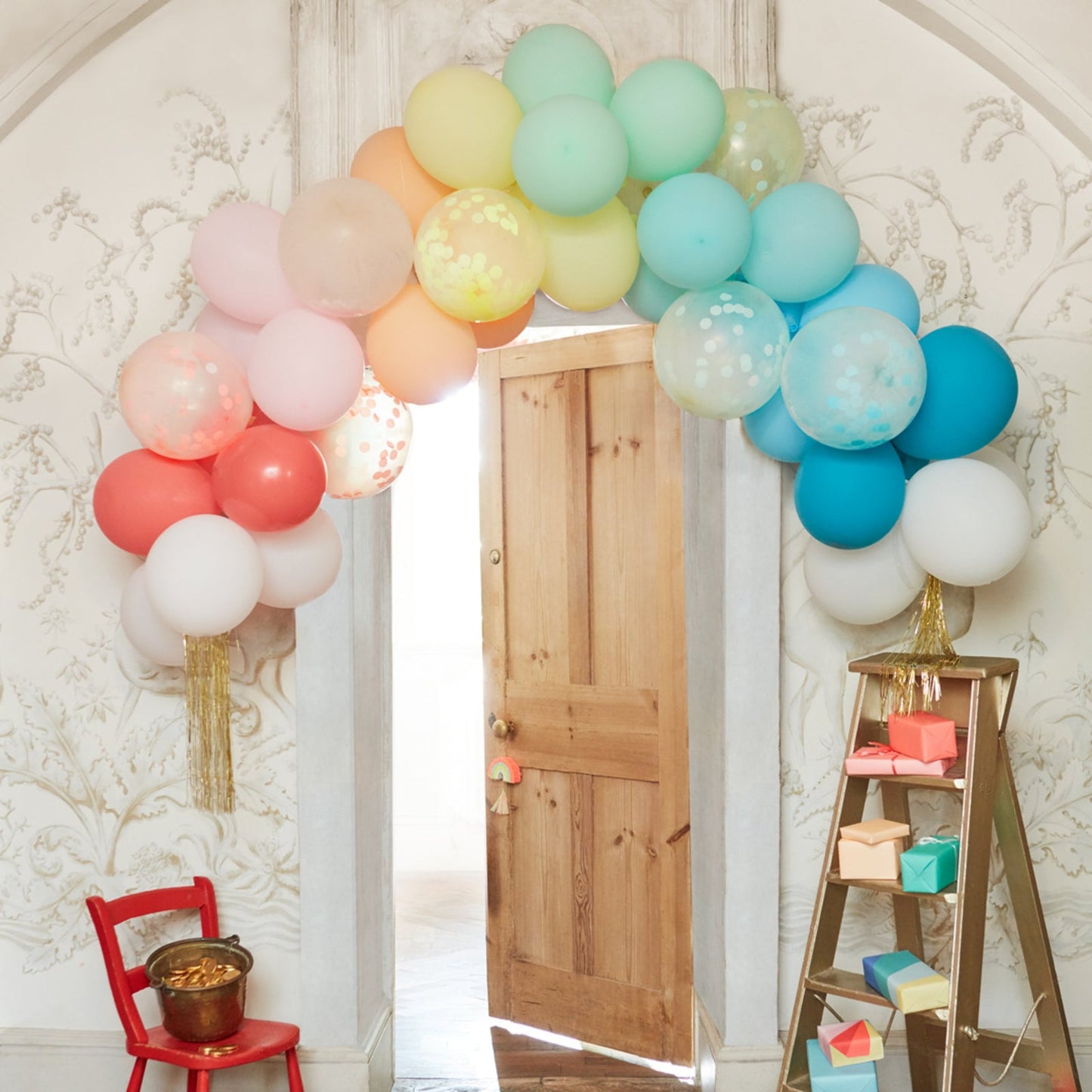 arco di palloncini - arcobaleno