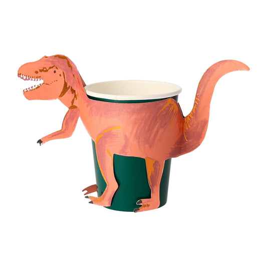 8 bicchieri in carta - sagoma T-Rex