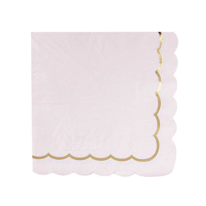16 Tovaglioli in carta - Rosa Pastello e Oro