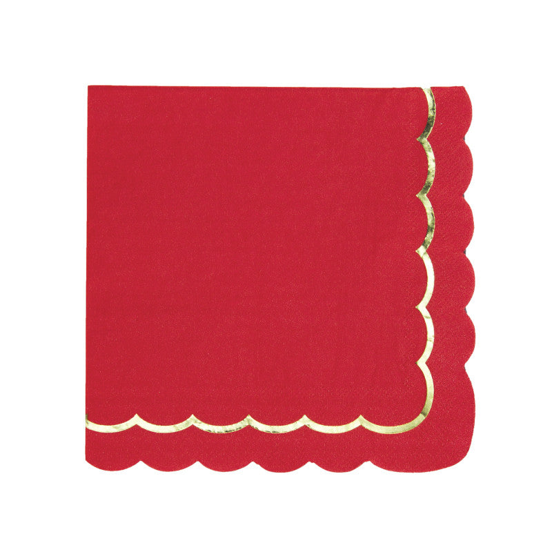 16 tovaglioli in carta - rosso dettaglio oro