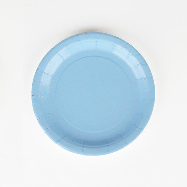 8 piatti in carta - azzurro baby