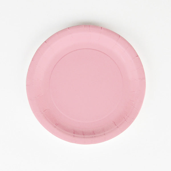 8 piatti in carta - rosa baby