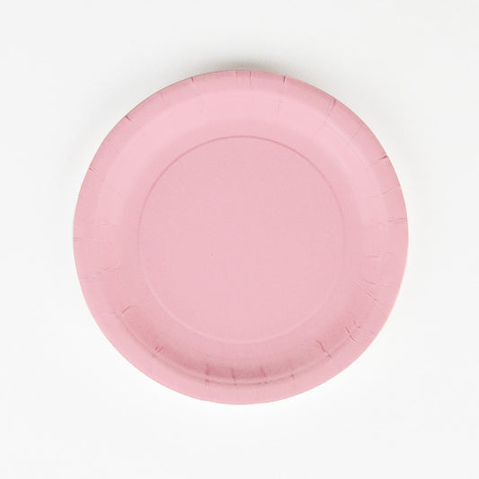8 piatti in carta - rosa baby