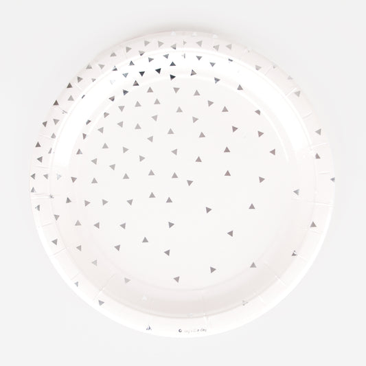 8 piatti in carta - silver triangle