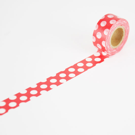 washi tape - rosso a pois bianchi
