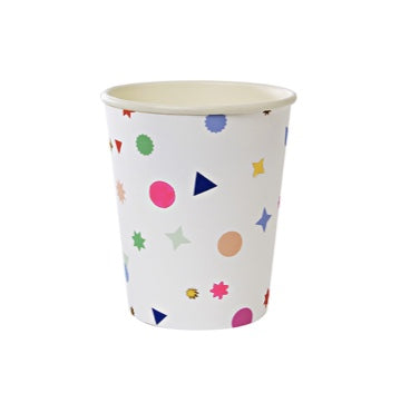 8 bicchieri in carta - coriandoli